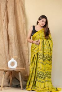 ajrakh modal silk saree