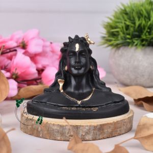 3 inch resin black adiyogi statue