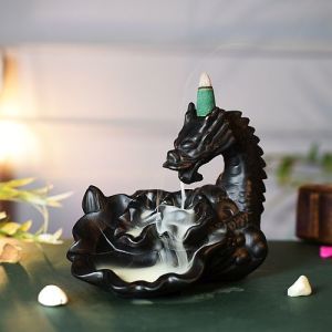 Black Dragon Styled Smoke Backflow Cone Incense Holder