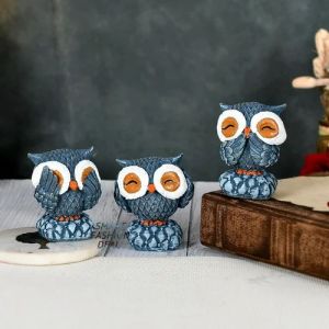 Polyresin Owl Statue Set