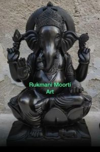 Black Marble Ganesh Statue