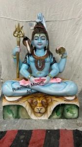 Marble Sitting Shiva Statue