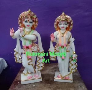 Marble Standing Radha Krishna Statue