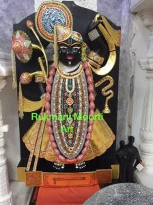 Multicolor Marble Shrinath Ji Statue