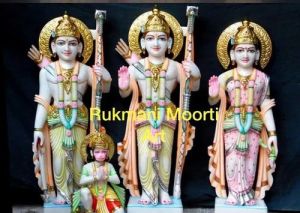 Multicolor Ram Darbar Marble Statue