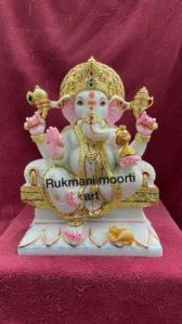 Sitting Marble Ganesh Statue