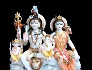 Temple Marble Shiv Parivar Statue