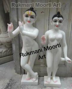 Standing Marble Iskcon Radha Krishna Statue