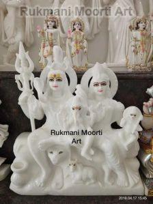 White Marble Shiv Parivar Statue