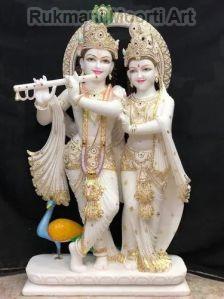 Worship Marble Radha Krishna Statue