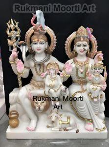 Worship Marble Shiv Parivar Statue