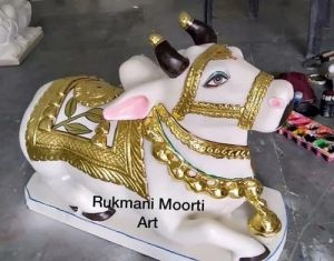 White Marble Nandi Statue