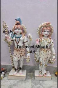 White Marble Shiv Parvati Statue