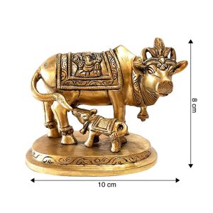 Brass Cow Calf Statue