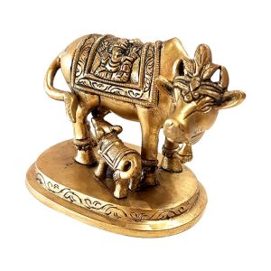 Brass Cow Calf Statue