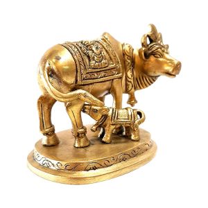 Brass Cow Calf Statue