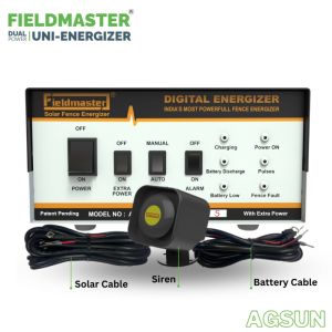 FIELDMASTER AGSUN SERIES SOLAR ZATKA MACHINE FENCE ENERGIZER 2 JOULE 1000 METER 10 ACRE