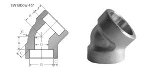 ASME B16.11 Socket Weld 45 Elbow