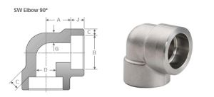 ASME B16.11 Socket Weld 90 Elbow