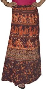 Ladies Maroon Hippie Gypsy Skirt