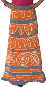 Ladies Orange Hippie Gypsy Skirt