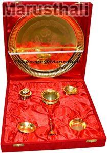 MVBS00002 Brass Pooja Thali Set