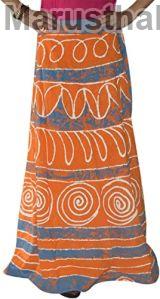 Ladies Orange Hippie Gypsy Skirt