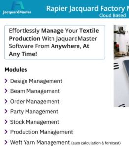 Rapier Jacquard Factory Management Software ( Textile )