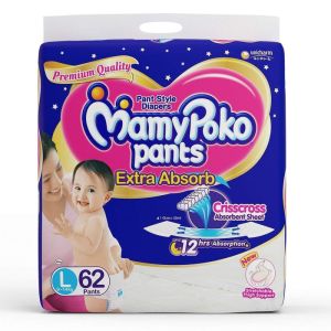MamyPoko Pants Extra Absorb Large, 9-14 kg,Pack of 74