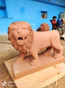 Red Stone lion