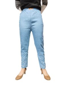 Embroidered Denim Light Blue Jegging for Women Free Size at Rs 176 in New  Delhi
