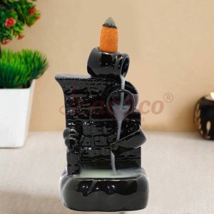 New Ceramic Mattki Black Back Flow Smoke Fountain