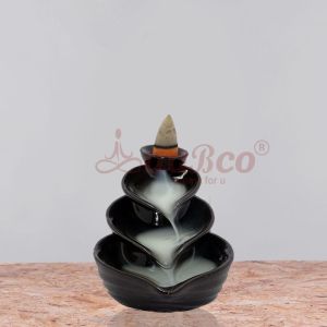 New Resin Leaf Black Back Flow Smoke Fountain