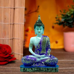 blue golden buddha samadhi statue