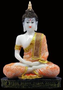 samadhi new orange black golden base buddha statue