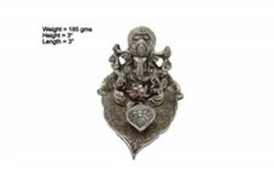 Ganesha On Leaf Small with Deepak