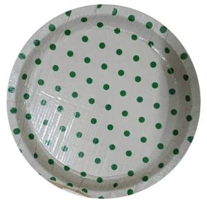 Disposable White Printed Paper Plates