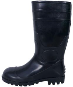 Back pvc safety gumboot for men 14 inch with steel toe cap for men