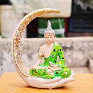 handcrafted table moon buddha statue