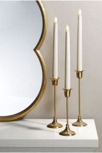Creatick Impex Brass Candle Holder, Mounting Type : Tabletop