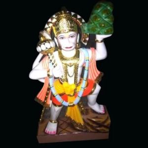 1 feet marble multicolor hanuman statue