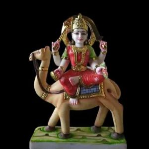 2 Feet Marble Painted Durga Mata Statue