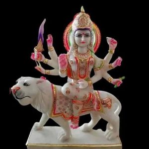 3 Feet Marble Traditional Durga Mata Statue