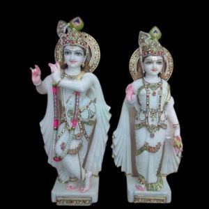 3 Feet Marble Traditional Radha Krishna Statue