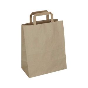 Flat Handle Bleached Kraft Carry Bag