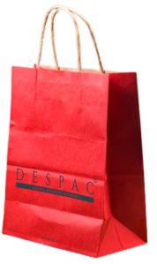 Red Printed Twisted Handle Paper Carry Bag