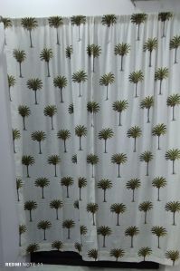 CottonCoconut Tree Printed Curtain