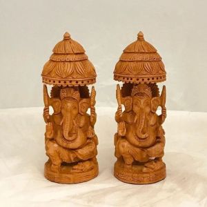 Wooden Ganesh Ji Statue