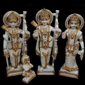 18 Inch Marble Ram Darbar Statue