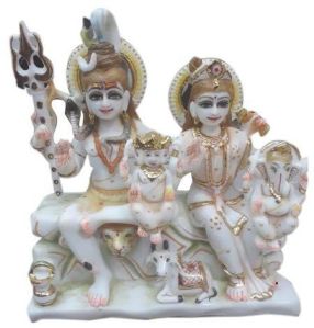 9 Inch Marble Shiv Parivar Statue